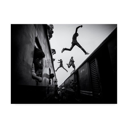 Trademark Fine Art Marcel Rebro 'Train Jumpers' Canvas Art, 14x19 1X09464-C1419GG